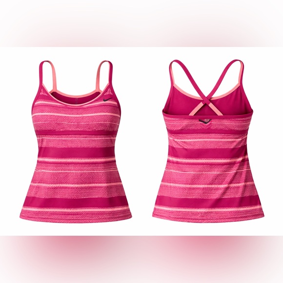 Nike Tops - Nike Dri-Fit Pink Strappy Shelf Bra Athletic Tank Top Size Small